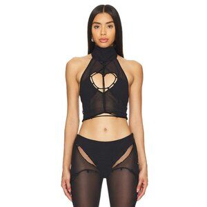 AMOR MIA Heartbeat Top in Black Sleeveless